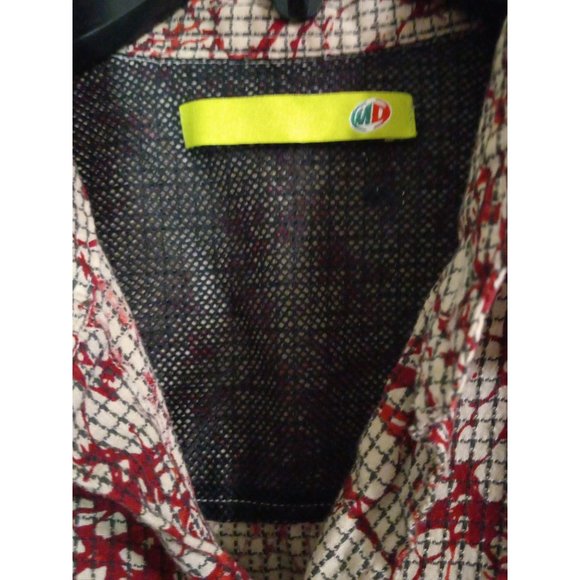 Mountain Dew Medium Splatter Checkered Casual Occasion Statement Button Down Shi - Picture 2 of 6